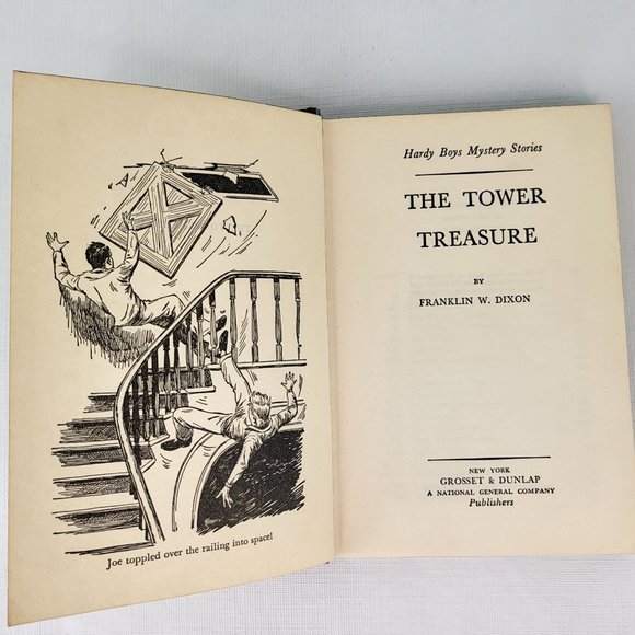 The Tower Treasure Hardy Boys Mystery Series Book HB # 1 Franklin Dixon 1959 VTG - Picture 5 of 16